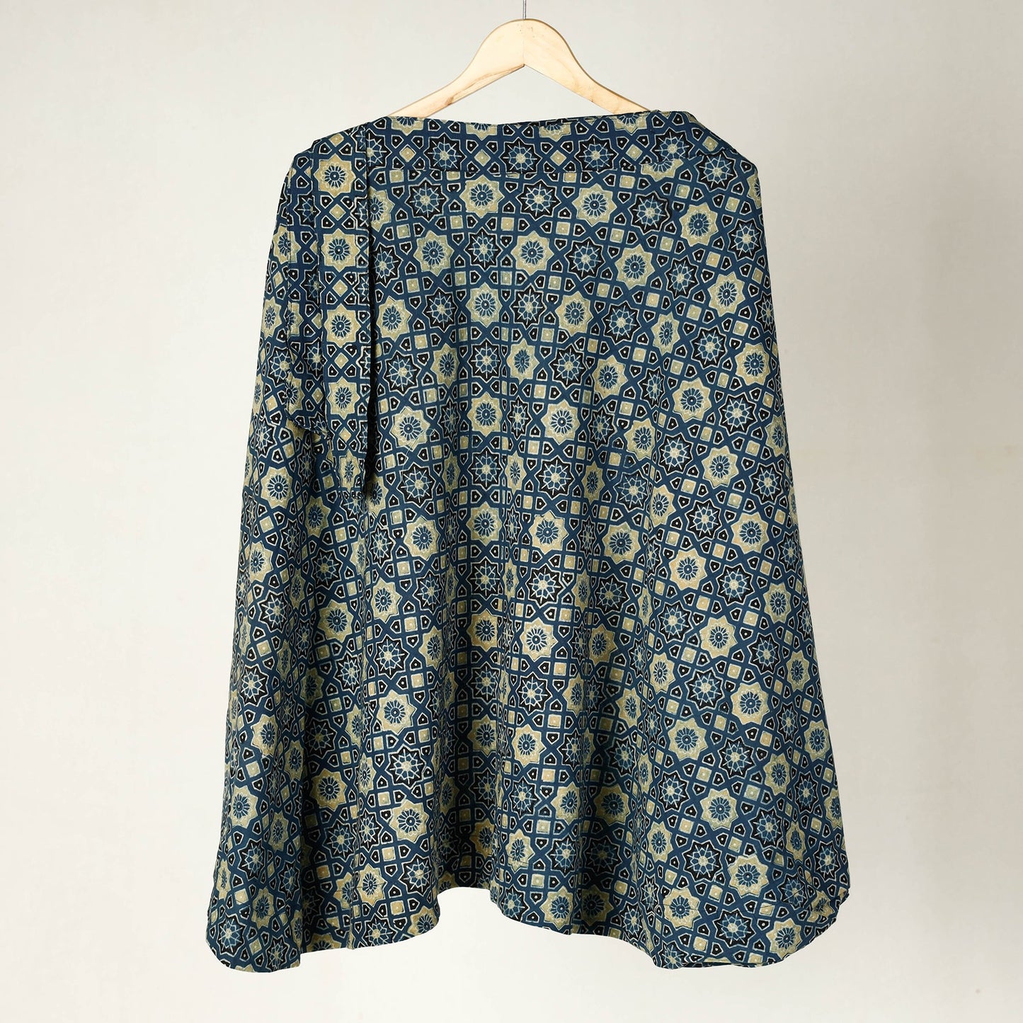  Ajrakh Block Printed Cotton Wrap Around Skirt 