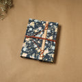 Printed fabric cover handmade paper notebook with thread