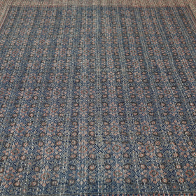  Ajrakh Block Printed Kantha Work Cotton Double Bed Cover Online at iTokri.com