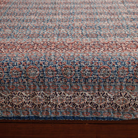  Ajrakh Block Printed Kantha Work Cotton Double Bed Cover Online at iTokri.com