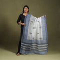  Blue Block Printed Kota Doria Cotton Sanganeri Dupatta
