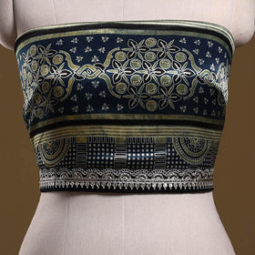 Printed modal silk blouse piece with lace work 29