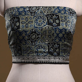 Printed modal silk blouse piece with lace work 30