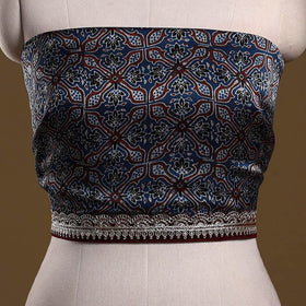 Printed modal silk blouse piece with lace work 32