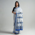 Buy Block Printed Mul Cotton Sanganeri Saree