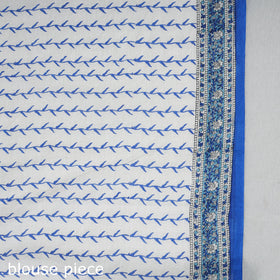 Buy Block Printed Mul Cotton Sanganeri Saree
