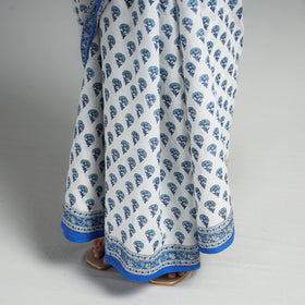 Buy Block Printed Mul Cotton Sanganeri Saree