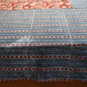  Ajrakh Block Printed Patchwork Cotton Double Bed Cover with Pillow Covers 