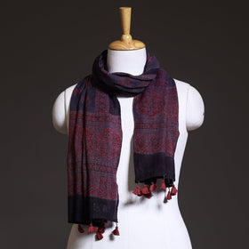  Ajrakh Block Printed Pure Woolen Stole 