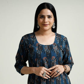  iTokri Casuals - Ajrakh Block Print Cotton Long Kurta 