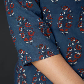  Ajrakh Block Printing Cotton Long Kurta for Women