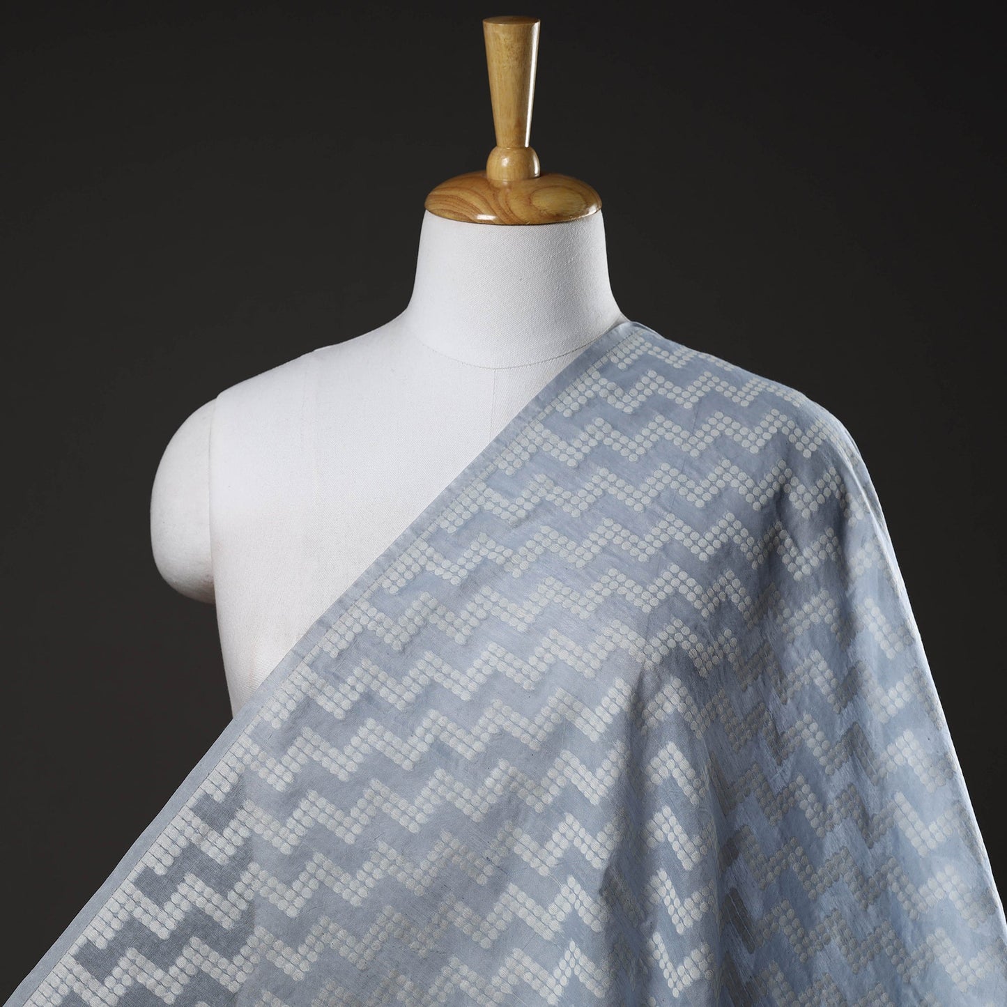 Buy Pure Banarasi Handwoven Cutwork Buti Cotton Fabric Online at iTokri.com