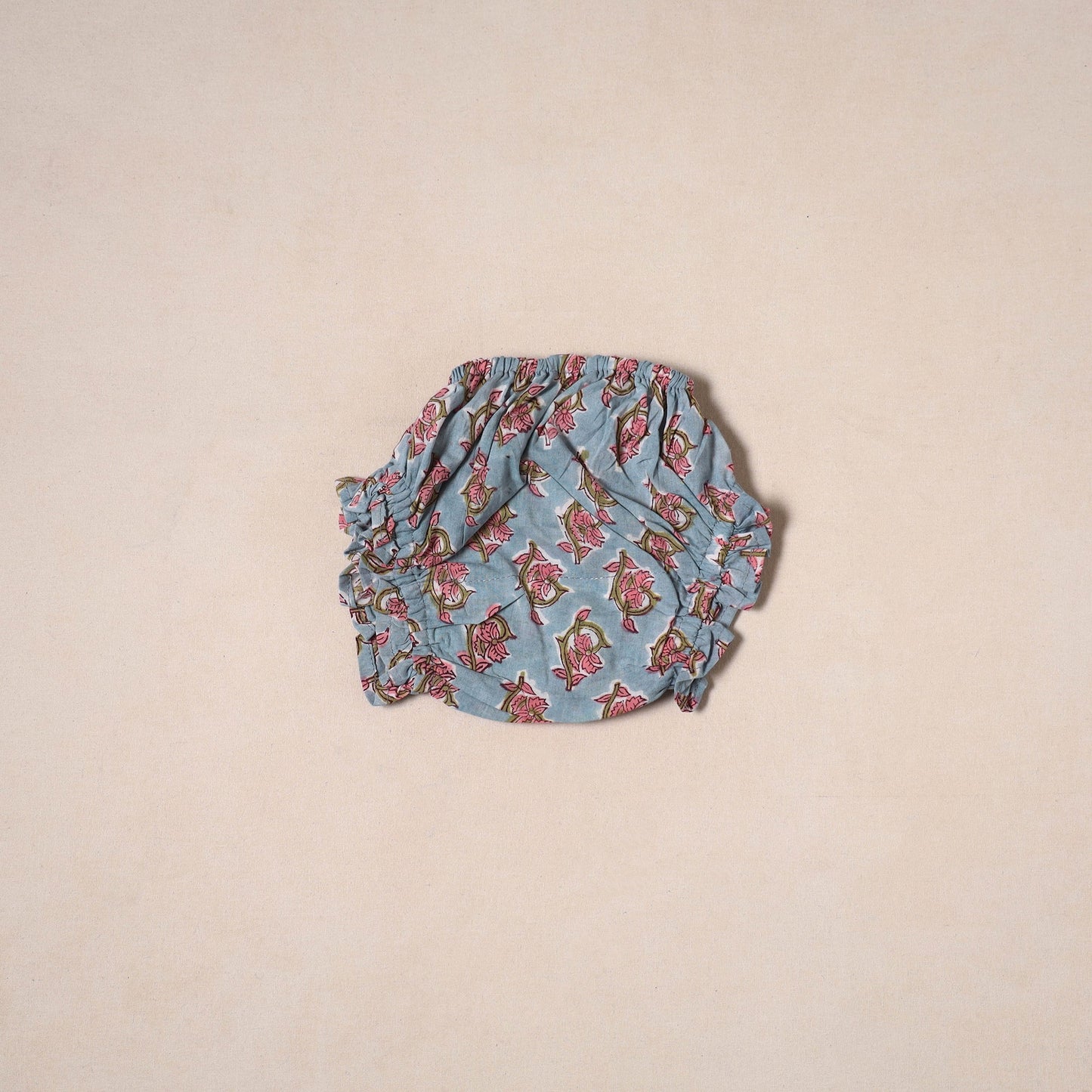 Blue - pure cotton baby girls floral top & shorts (6-12