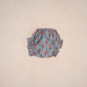 Blue - pure cotton baby girls floral top & shorts (6-12