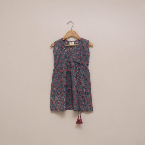 Pure cotton baby girls sanganeri angrakha dress (1-2 years)