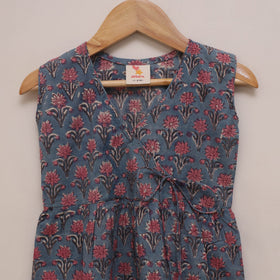 Pure cotton baby girls sanganeri angrakha dress (1-2 years)