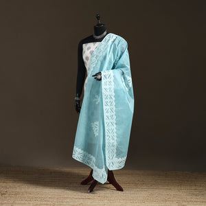 Pure cotton barmer cutwork applique dupatta 08 - handcrafted