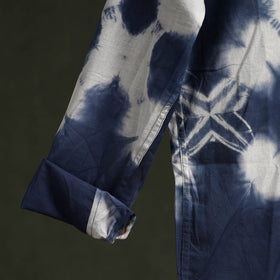 Blue & white - pure cotton full sleeve tie-dye men shibori