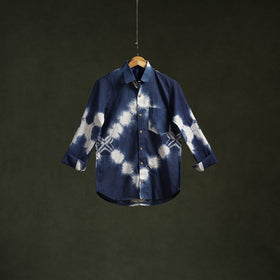 Blue & white - pure cotton full sleeve tie-dye men shibori