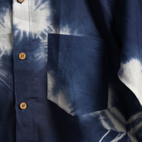 Blue & white - pure cotton full sleeve tie-dye men shibori