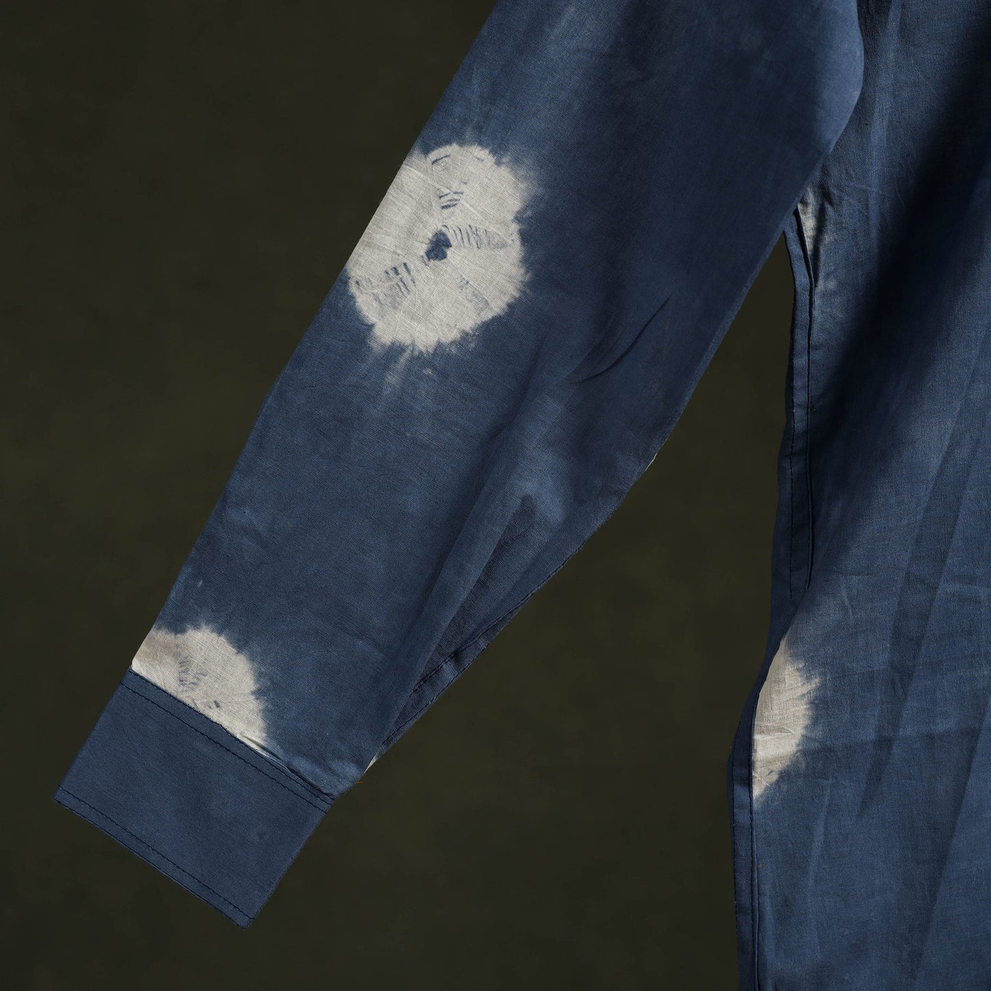 Blue - pure cotton full sleeve tie-dye men shibori shirt 48