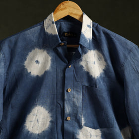 Blue - pure cotton full sleeve tie-dye men shibori shirt 48