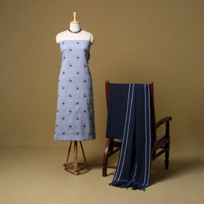 Pure cotton jacquard 3pc unstitched dress material 05