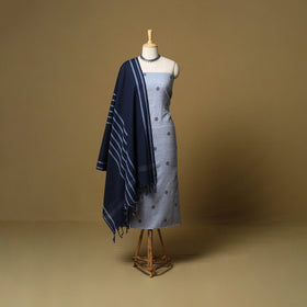 Pure cotton jacquard 3pc unstitched dress material 08