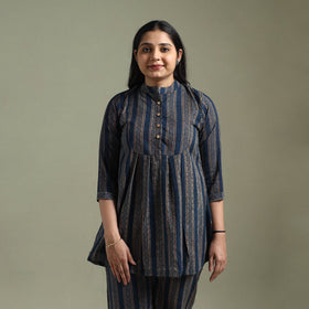 Pure cotton natural dyed ajrakh hand block print night suit