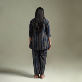 Pure cotton natural dyed ajrakh hand block print night suit