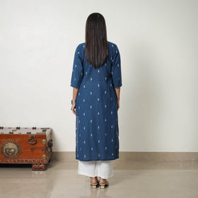 Buy Pure Cotton Pintuck Straight Jacquard Kurta Online 