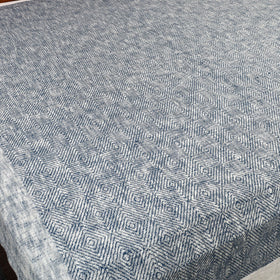 Blue - pure handloom cotton double bed cover from bijnor 03