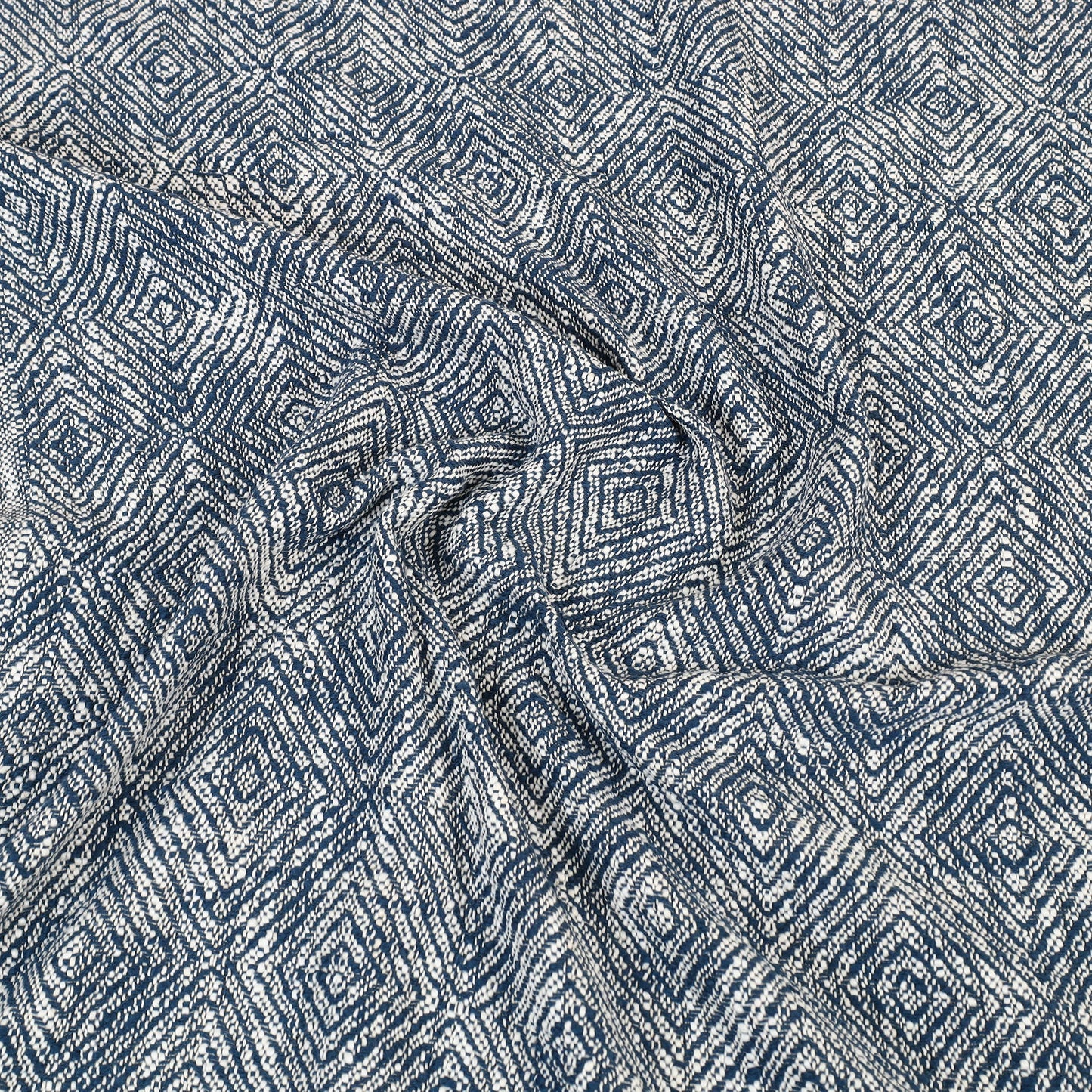 Blue - pure handloom cotton double bed cover from bijnor 03