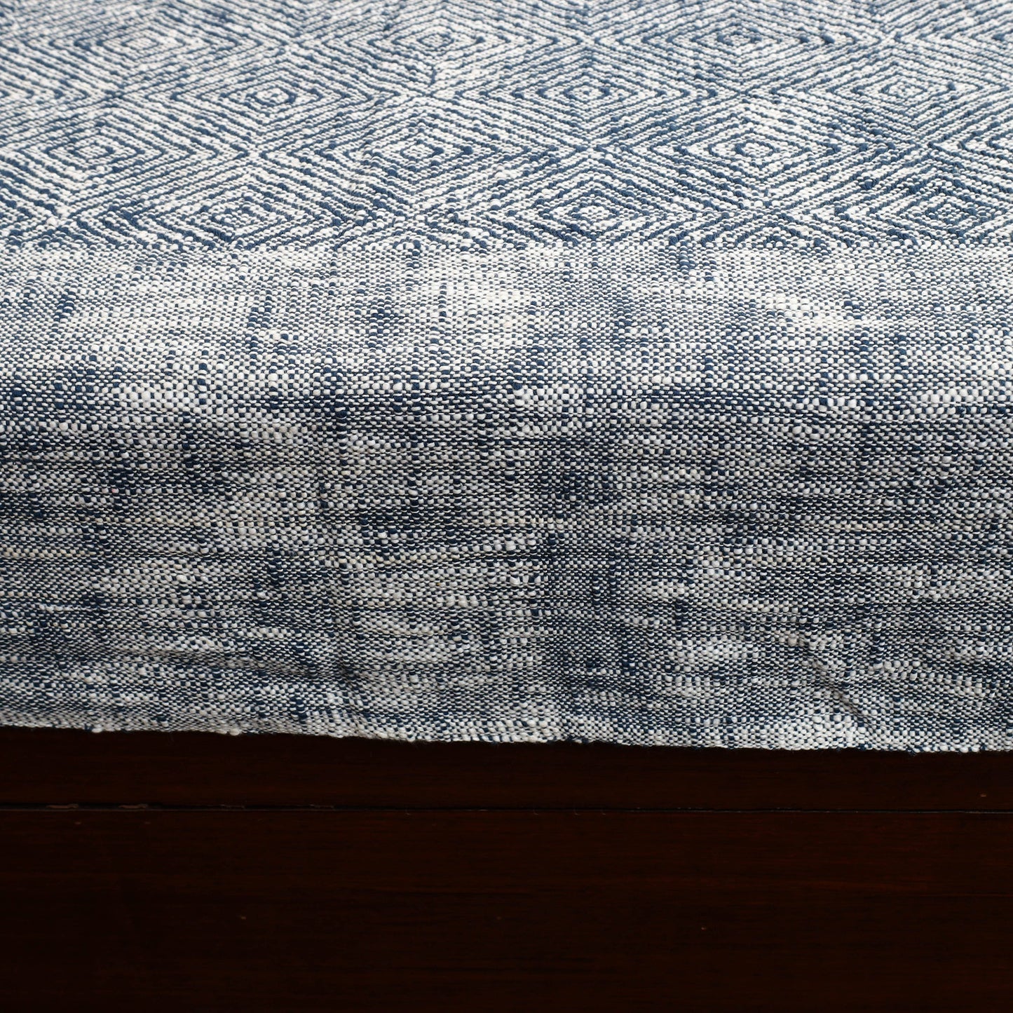 Blue - pure handloom cotton double bed cover from bijnor 03