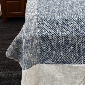 Blue - pure handloom cotton double bed cover from bijnor 03