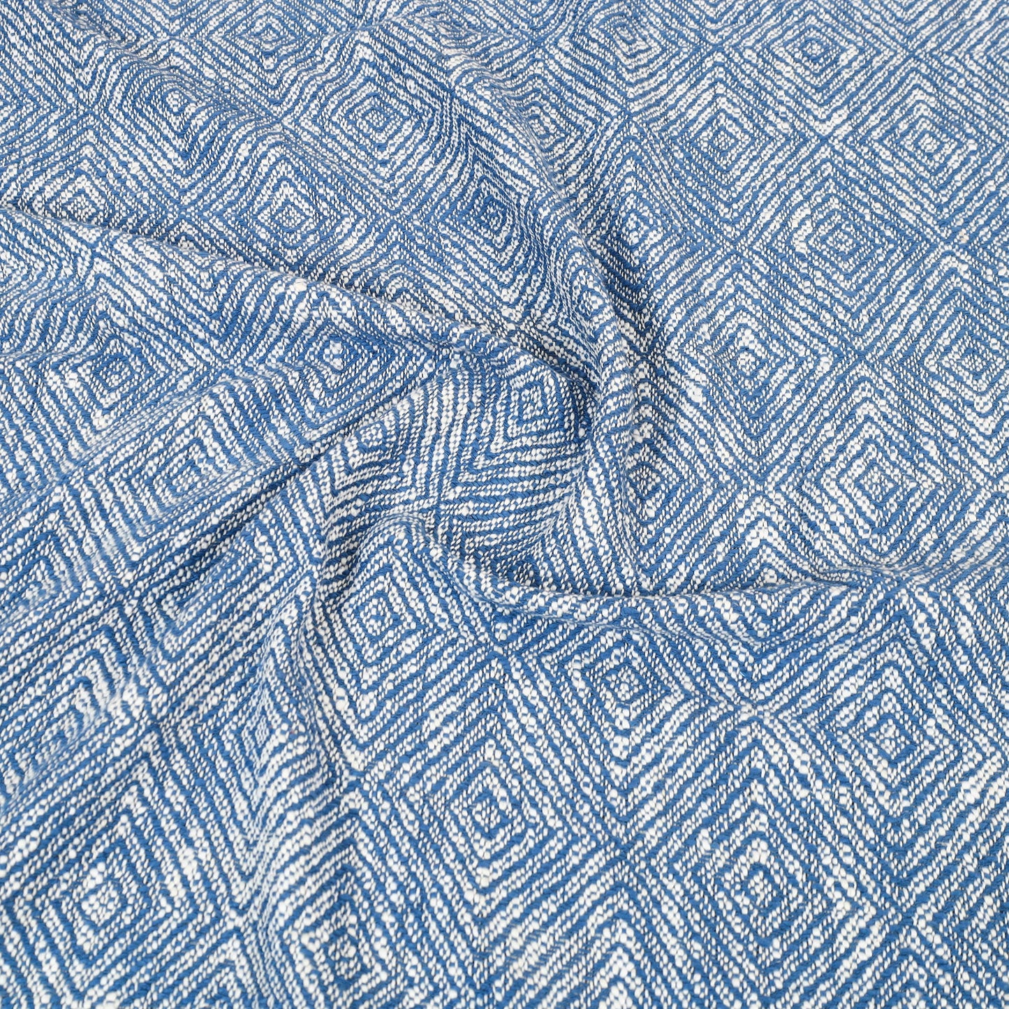 Blue - pure handloom cotton double bed cover from bijnor 07