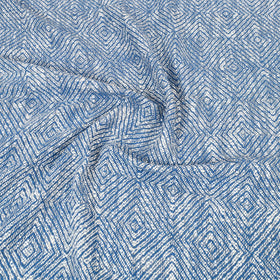 Blue - pure handloom cotton double bed cover from bijnor 07