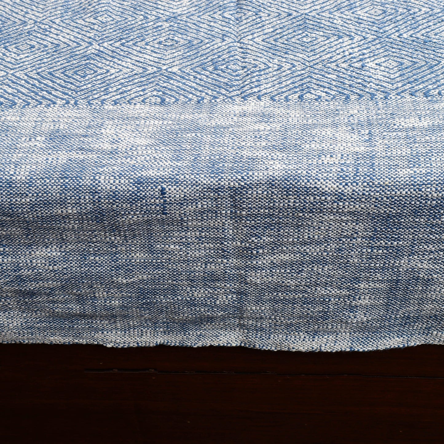 Blue - pure handloom cotton double bed cover from bijnor 07