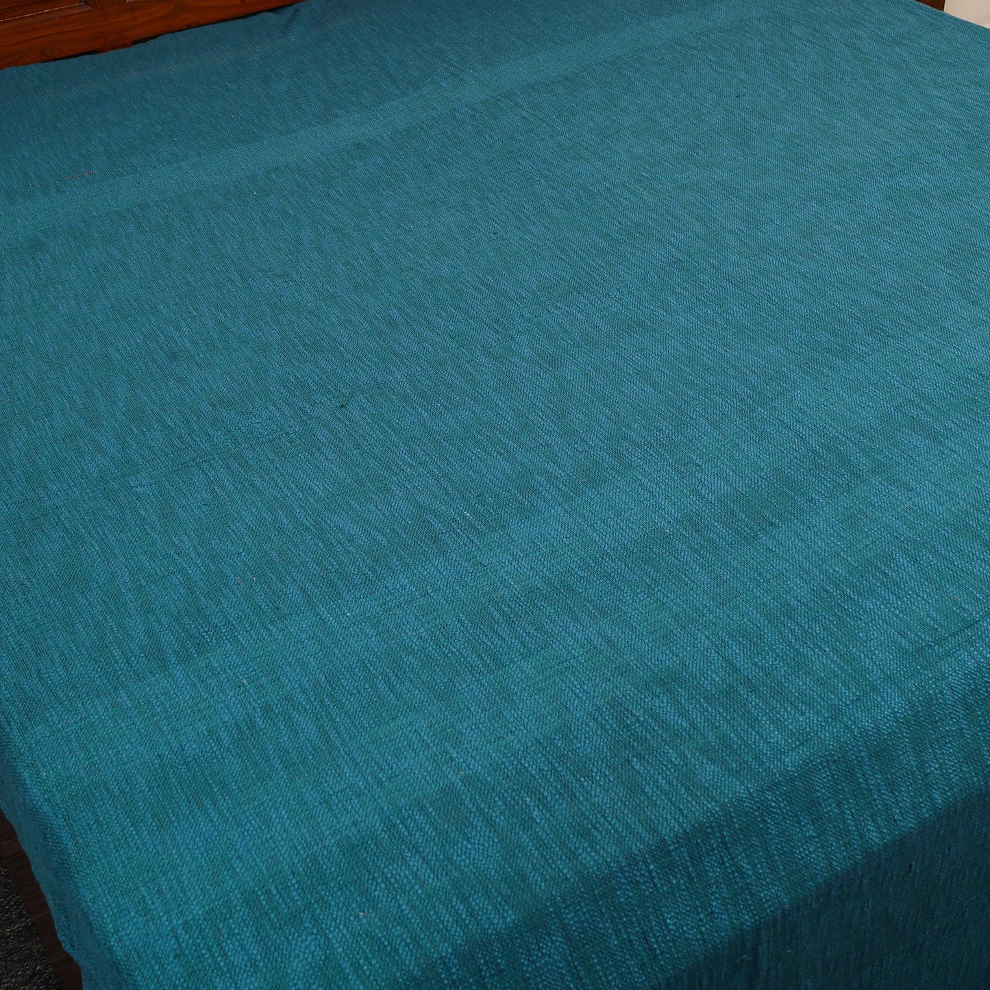 Blue - pure handloom cotton double bed cover from bijnor 08