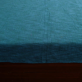 Blue - pure handloom cotton double bed cover from bijnor 08