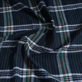 Blue - pure handloom double cotton bed sheet (93 x 90 in)