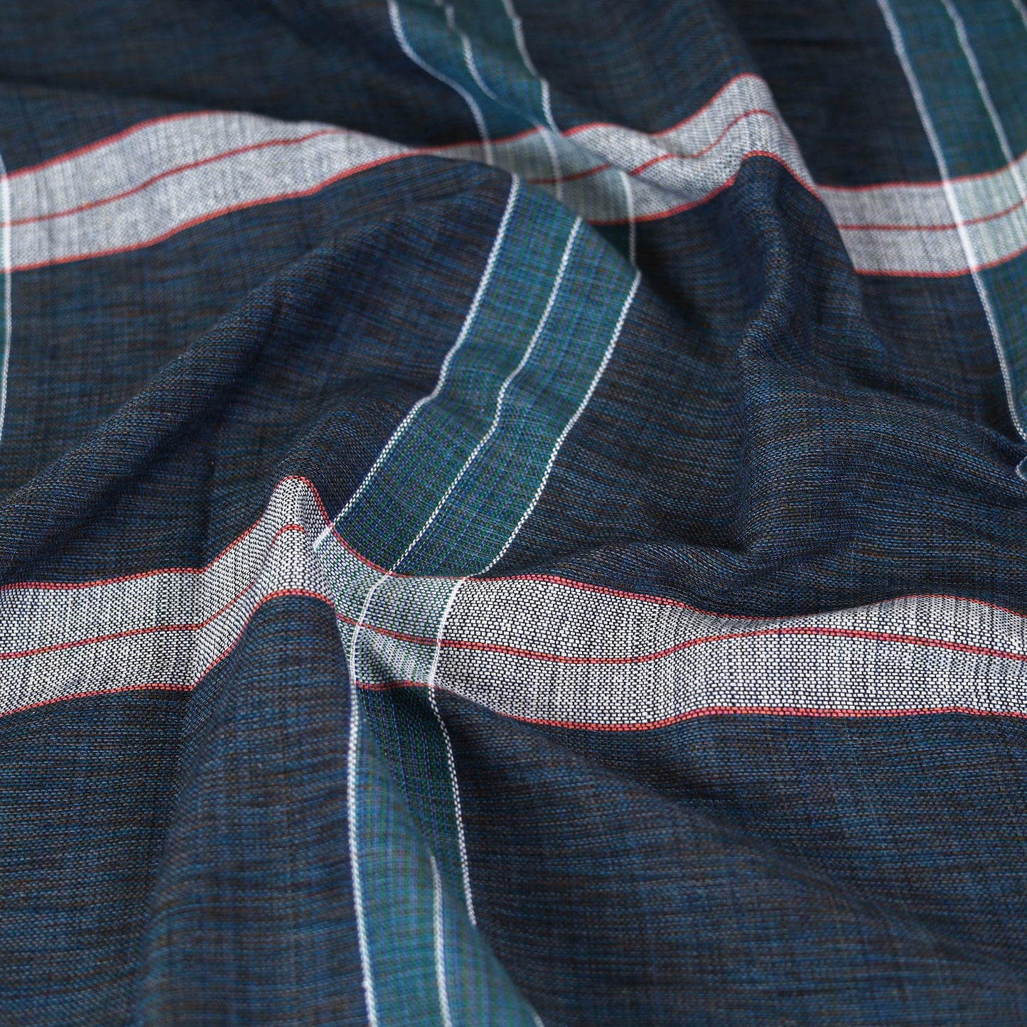 Buy Blue Pure Handloom Double Cotton Bed Sheet 