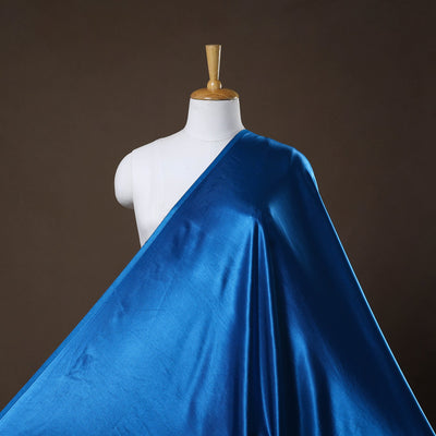 Blue - pure mashru silk plain fabric (width - 46 in) 02