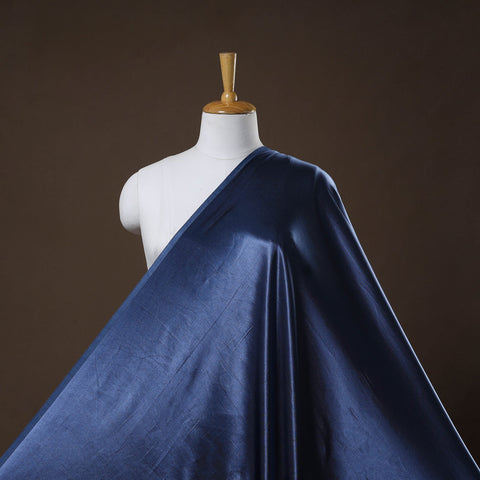 Blue - pure mashru silk plain fabric (width - 46 in) 05