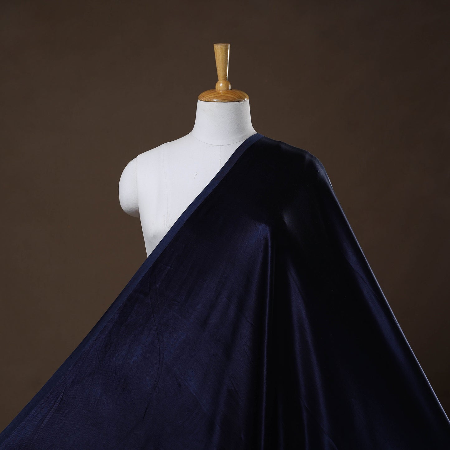 Blue - pure mashru silk plain fabric (width - 46 in) 08