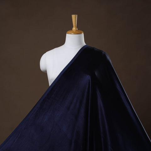 Blue - pure mashru silk plain fabric (width - 46 in) 08