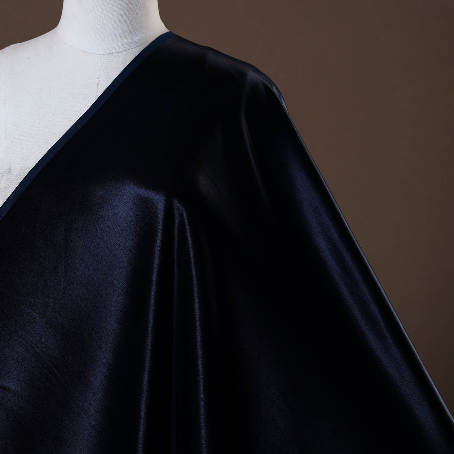 Blue - pure mashru silk plain fabric (width - 46 in) 09