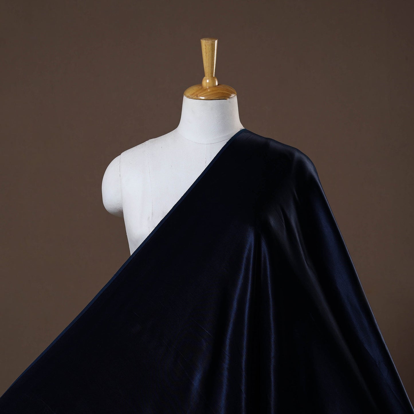 Blue - pure mashru silk plain fabric (width - 46 in) 09