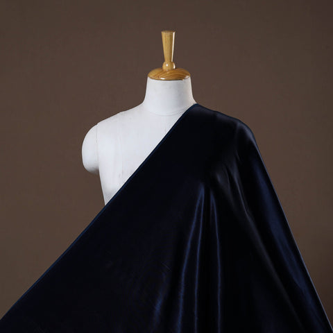 Blue - pure mashru silk plain fabric (width - 46 in) 09