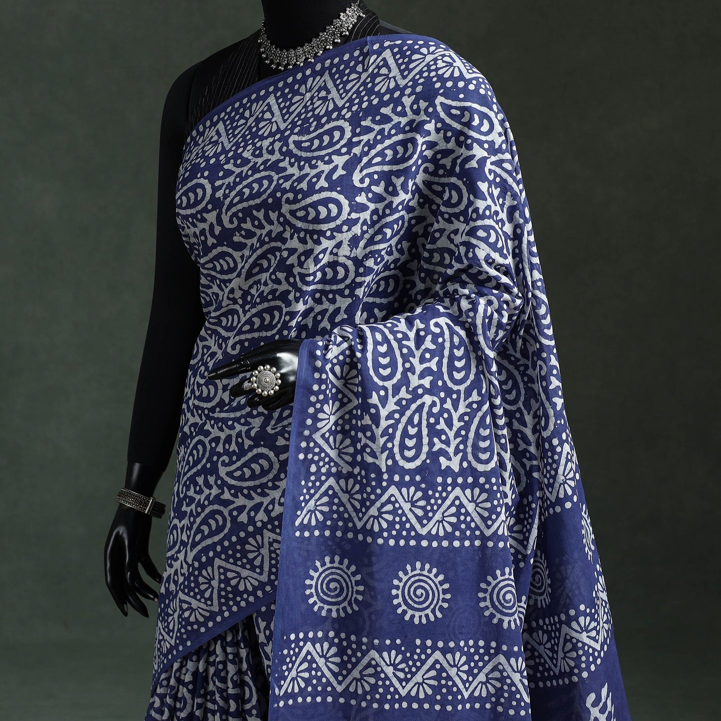 Pure mul cotton hand block batik print saree 28
